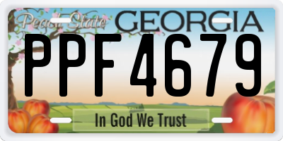 GA license plate PPF4679