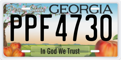 GA license plate PPF4730
