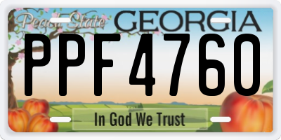 GA license plate PPF4760