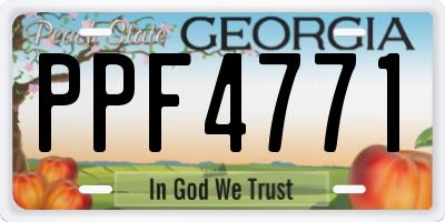 GA license plate PPF4771