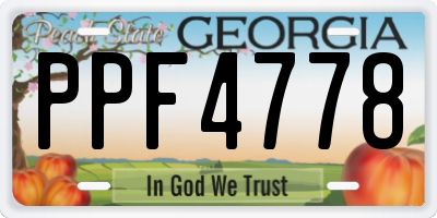 GA license plate PPF4778