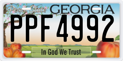 GA license plate PPF4992
