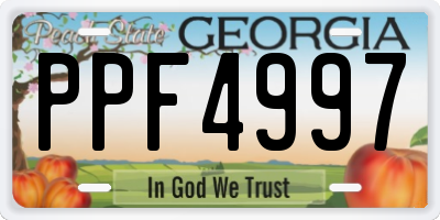 GA license plate PPF4997