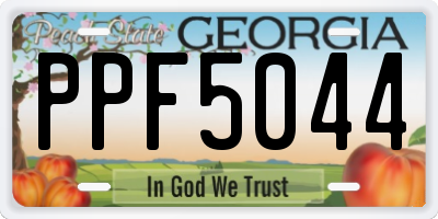 GA license plate PPF5044