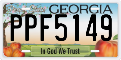 GA license plate PPF5149