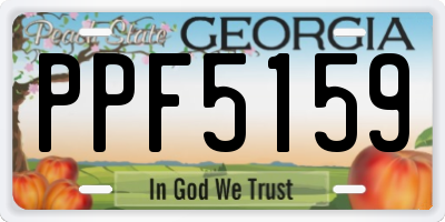 GA license plate PPF5159