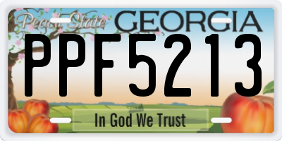 GA license plate PPF5213