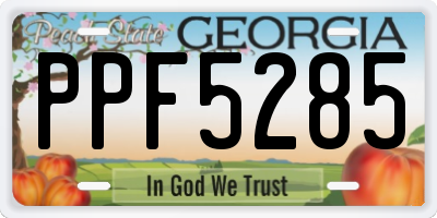 GA license plate PPF5285