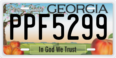 GA license plate PPF5299