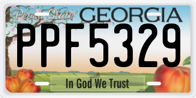 GA license plate PPF5329