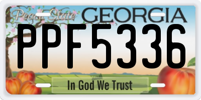 GA license plate PPF5336