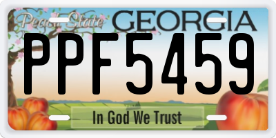 GA license plate PPF5459