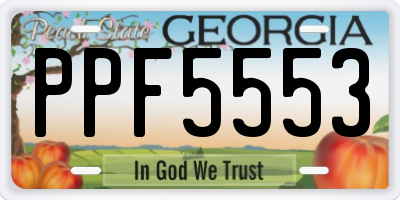 GA license plate PPF5553