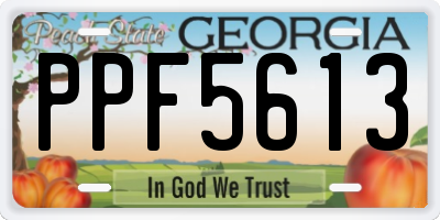 GA license plate PPF5613