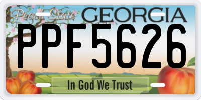 GA license plate PPF5626