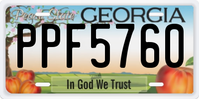 GA license plate PPF5760
