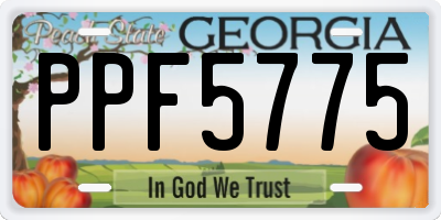 GA license plate PPF5775