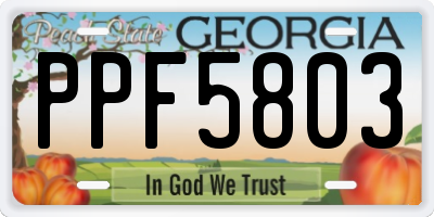 GA license plate PPF5803
