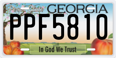 GA license plate PPF5810