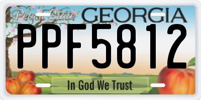 GA license plate PPF5812