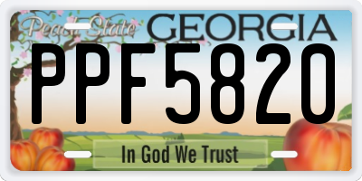 GA license plate PPF5820