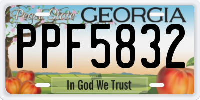 GA license plate PPF5832