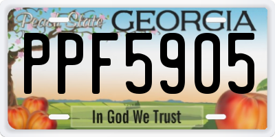 GA license plate PPF5905