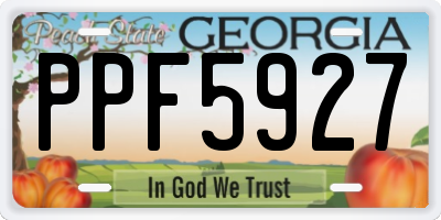 GA license plate PPF5927