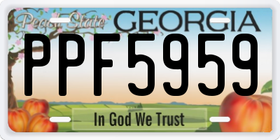 GA license plate PPF5959