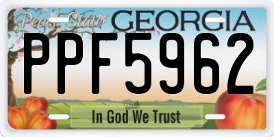 GA license plate PPF5962