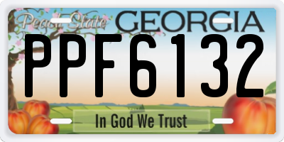GA license plate PPF6132