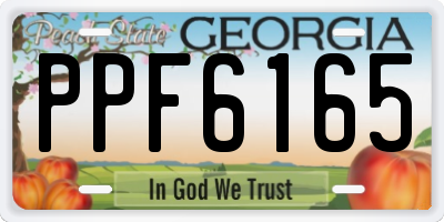 GA license plate PPF6165