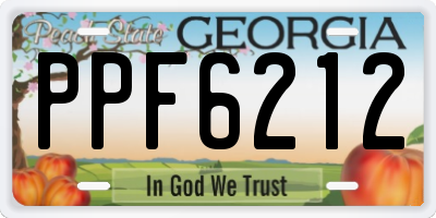 GA license plate PPF6212