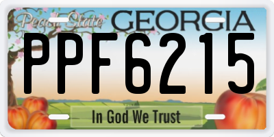 GA license plate PPF6215