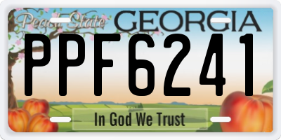 GA license plate PPF6241