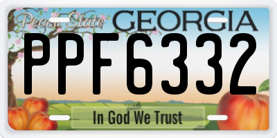 GA license plate PPF6332