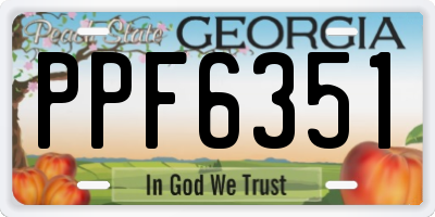 GA license plate PPF6351