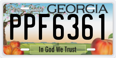 GA license plate PPF6361