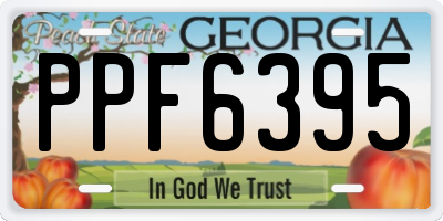 GA license plate PPF6395