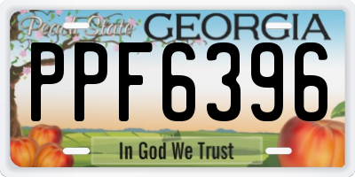 GA license plate PPF6396