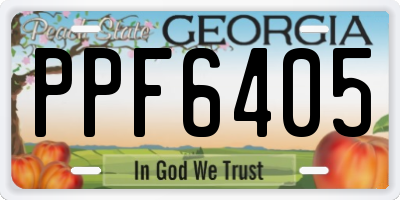 GA license plate PPF6405