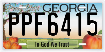 GA license plate PPF6415