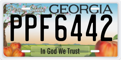 GA license plate PPF6442