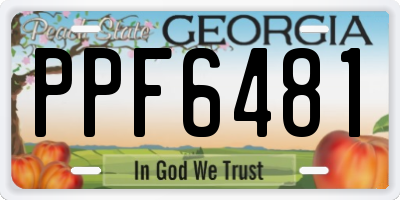 GA license plate PPF6481