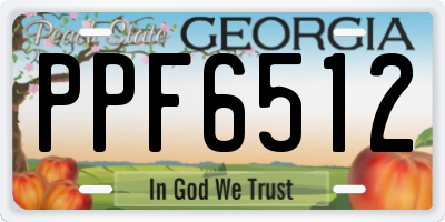 GA license plate PPF6512