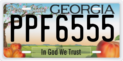 GA license plate PPF6555