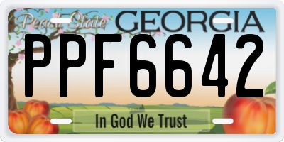 GA license plate PPF6642