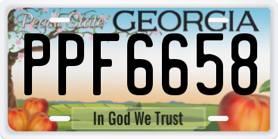 GA license plate PPF6658