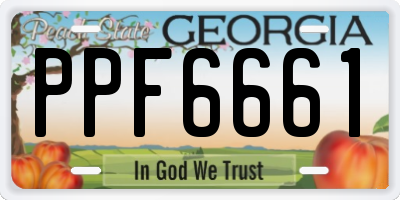 GA license plate PPF6661