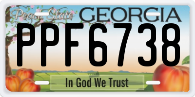 GA license plate PPF6738